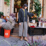 R: SARAH fit and flare linen pants (Size: S; Color: Heavy Khaki)