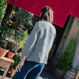 R: PUGLIA linen pants (Size: XS; Color: Charcoal Blue)