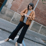 R: SARAH fit and flare linen pants (Size: S; Color: Heavy Khaki)