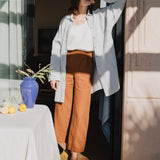 PUGLIA straight cut cropped linen pants (SS24)