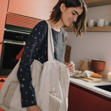 Linen Yoga Tote Bag (in Heavy Beige)