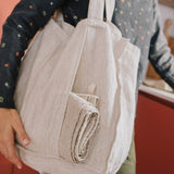 Linen Yoga Tote Bag (in Heavy Beige)