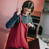 Book Lover's Linen Tote Bag / Gift Bag (in Red Wine)