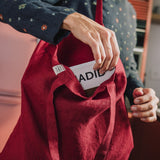 Book Lover's Linen Tote Bag / Gift Bag (in Red Wine)