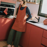 Midi Cross Back Linen Apron