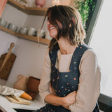 Full Cross Back Pinafore Linen Apron