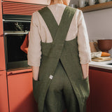 Full Cross Back Pinafore Linen Apron