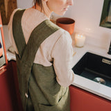Full Cross Back Pinafore Linen Apron