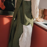 Full Cross Back Pinafore Linen Apron