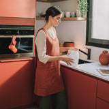 Midi Cross Back Linen Apron