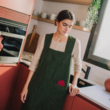 Full Cross Back Pinafore Linen Apron