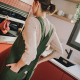 Full Cross Back Pinafore Linen Apron