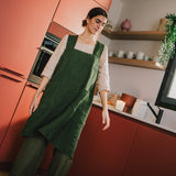 Full Cross Back Pinafore Linen Apron