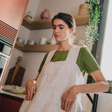 Full Cross Back Pinafore Linen Apron