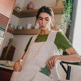 Full Cross Back Pinafore Linen Apron