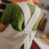 Full Cross Back Pinafore Linen Apron
