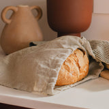 Set of 2 Linen Bread Bags in natural linen