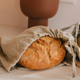 Set of 2 Linen Bread Bags in natural linen