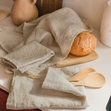 Set of 3 Linen Kitchen Towels in natural linen