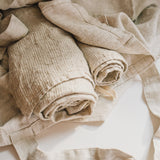 Set of 2 Large Linen Waffle Bath Towels