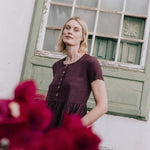 Maxi MAMA-2 short sleeve linen dress - notPERFECTLINEN