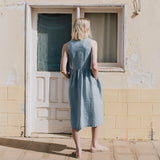PARK trapeze neckline linen dress - notPERFECTLINEN