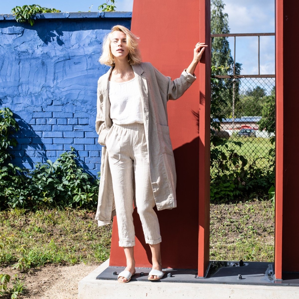 GENOVA tapered linen pants - notPERFECTLINEN EU