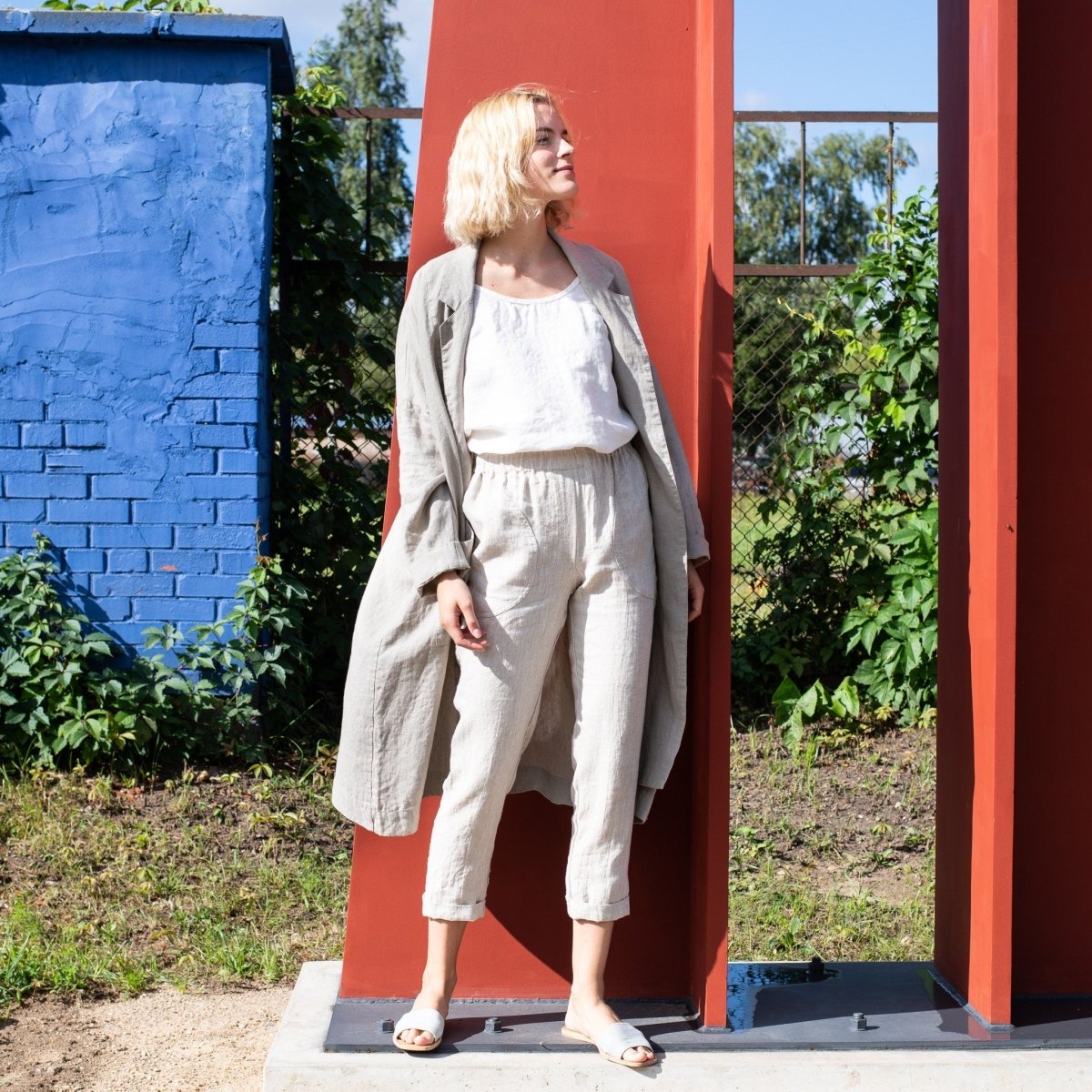 GENOVA tapered linen pants - notPERFECTLINEN EU