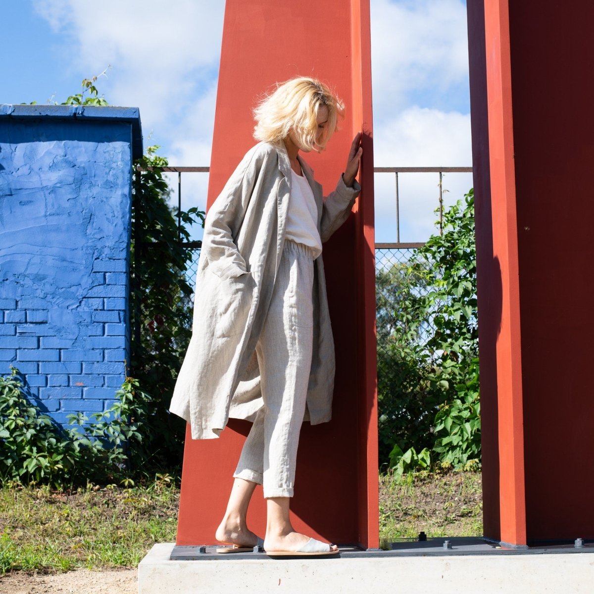 GENOVA tapered linen pants - notPERFECTLINEN EU