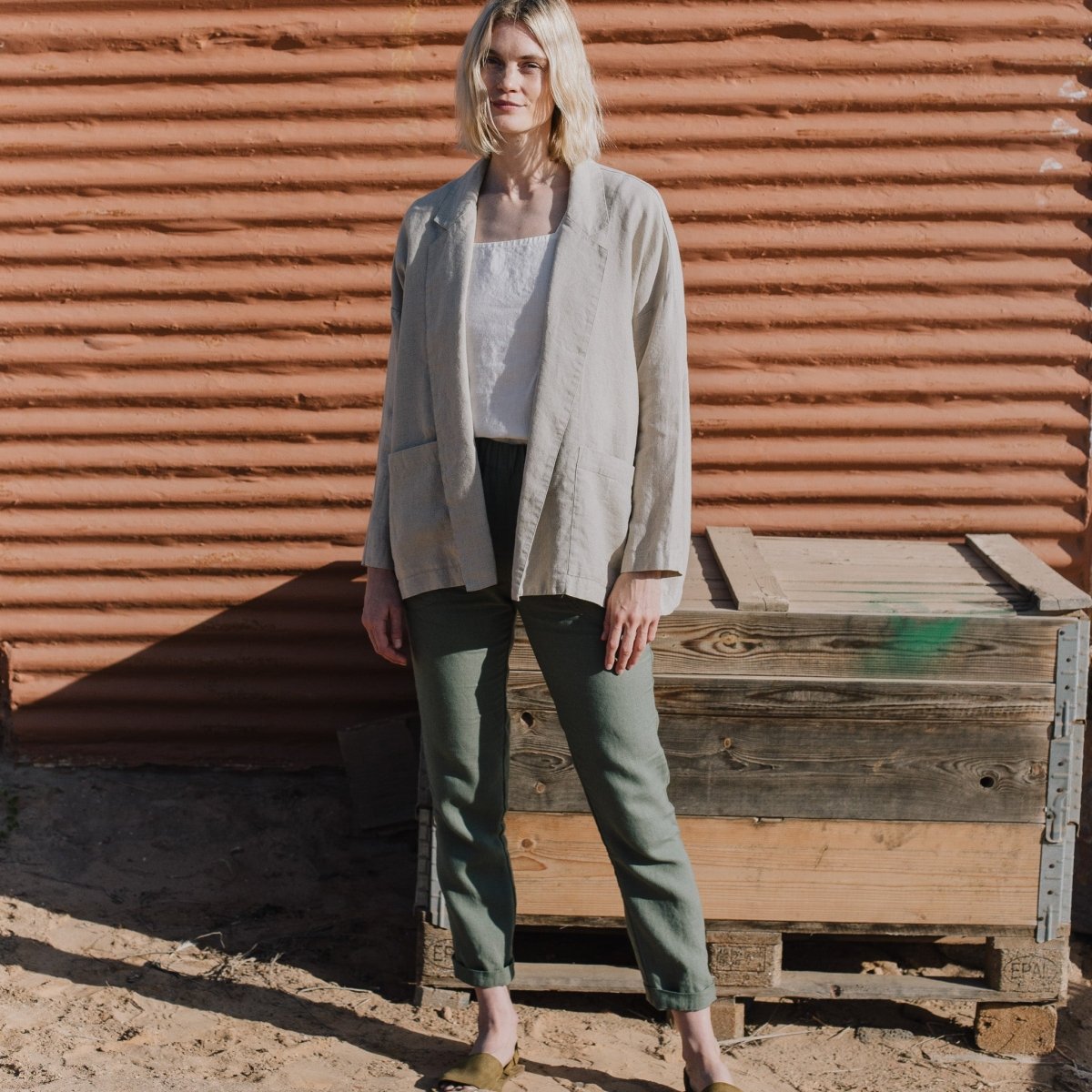 GENOVA tapered linen pants - notPERFECTLINEN EU