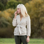 Wrap linen jacket STOCKHOLM in heavy linen/ Washed and soft linen wrap jacket / Short linen jacket