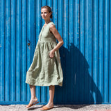 Sleeveless maxi MAMA linen dress