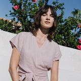 MADRID cropped linen wrap top - notPERFECTLINEN