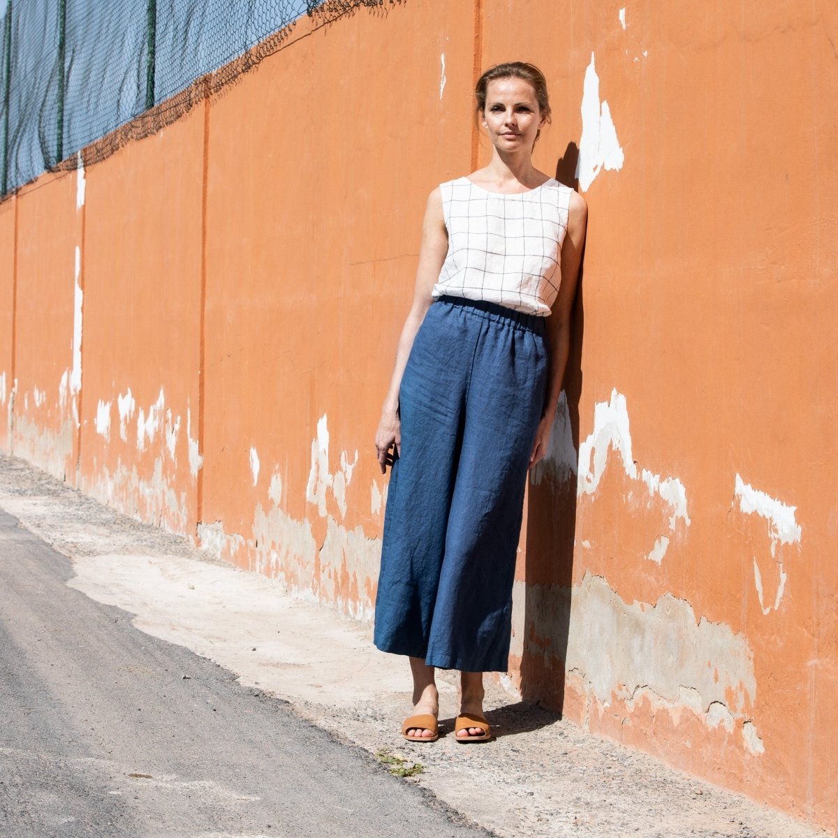 Maxi WELS wide leg linen pants - notPERFECTLINEN EU