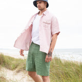 Men’s short sleeve linen shirt QUEBEC - notPERFECTLINEN EU