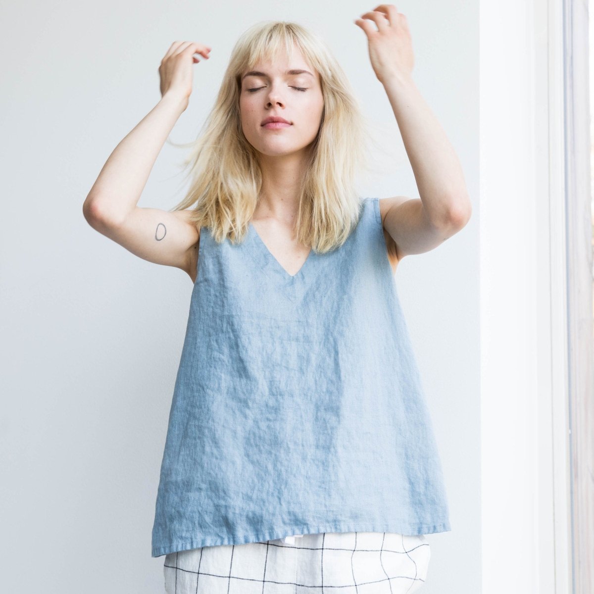 PRAGUE-2 swing linen tank top - notPERFECTLINEN EU