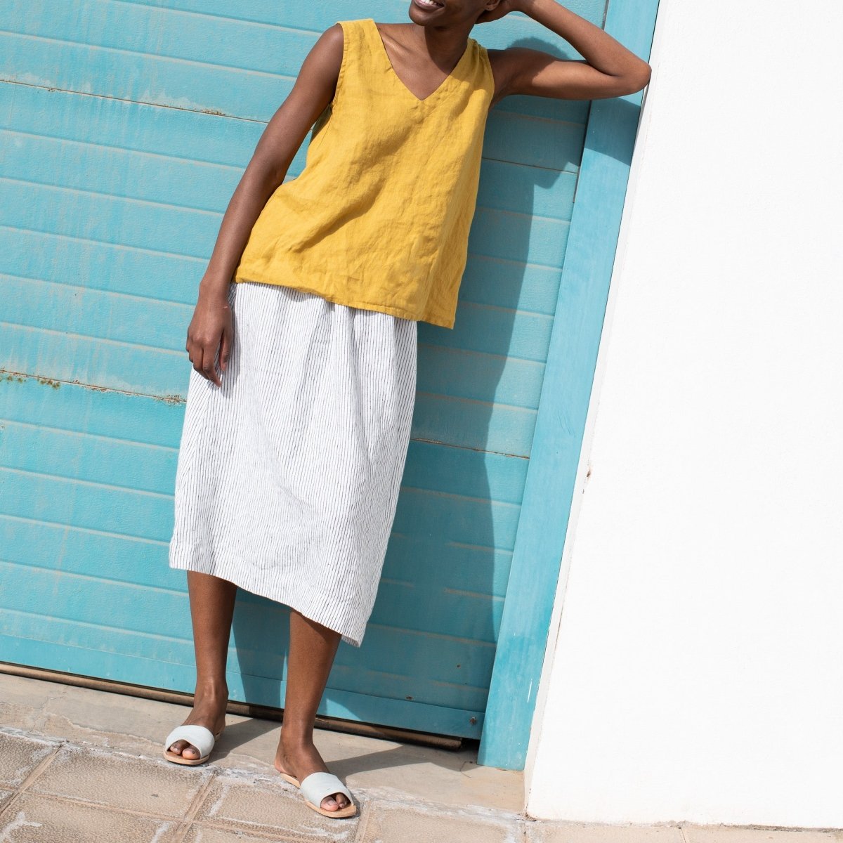 PRAGUE-2 swing linen tank top - notPERFECTLINEN EU