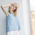 PRAGUE-2 swing linen tank top - notPERFECTLINEN EU
