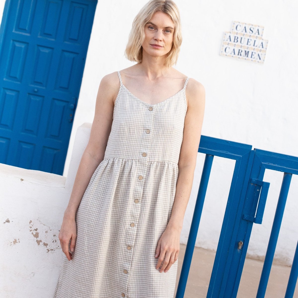 SARAH button down slip linen dress - notPERFECTLINEN EU