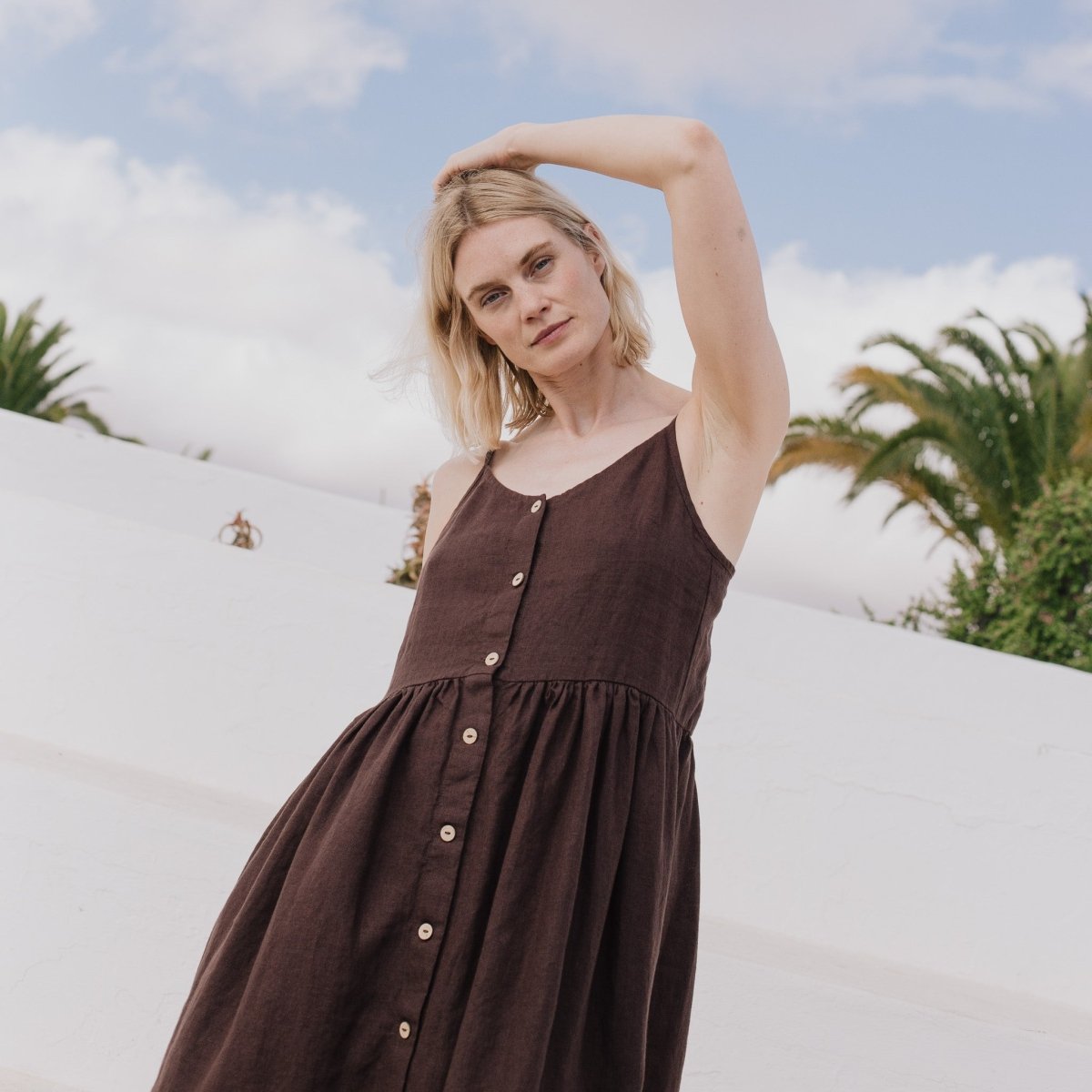 SARAH button down slip linen dress - notPERFECTLINEN EU