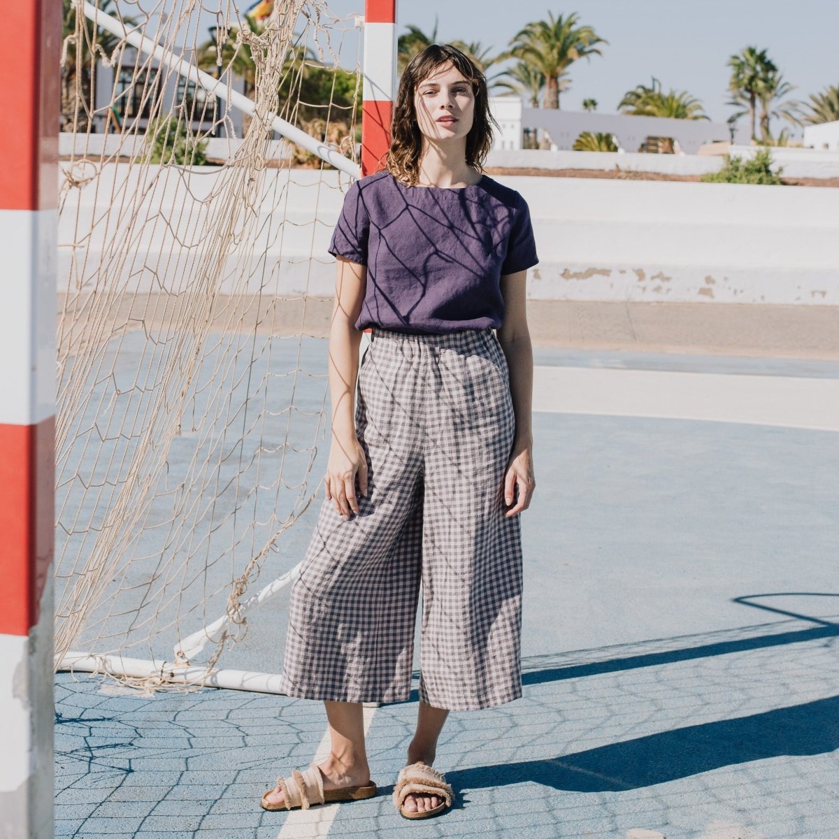 WELS midi linen wide leg pants - notPERFECTLINEN EU