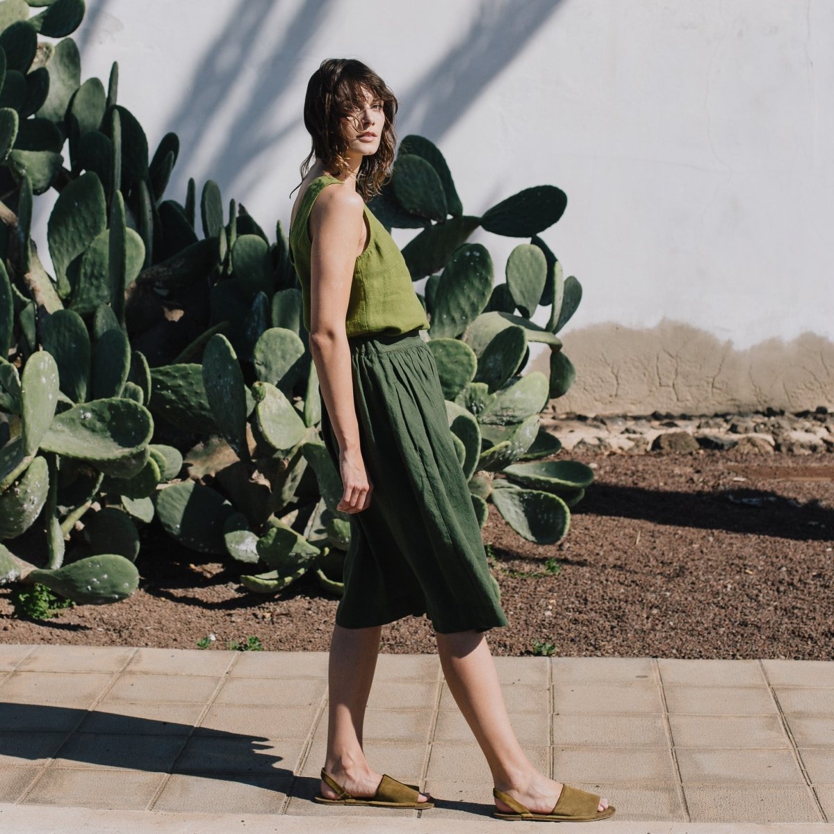 1950s CITY flat front linen skirt - notPERFECTLINEN EU