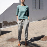 ATHENS drawstring linen pants - notPERFECTLINEN EU