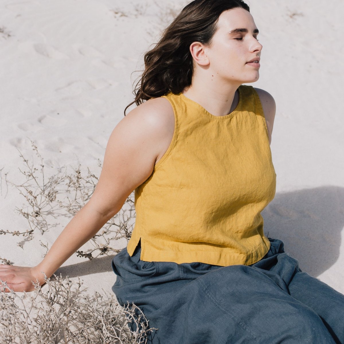 BAY cropped linen top - notPERFECTLINEN EU