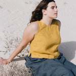 BAY cropped linen top - notPERFECTLINEN EU