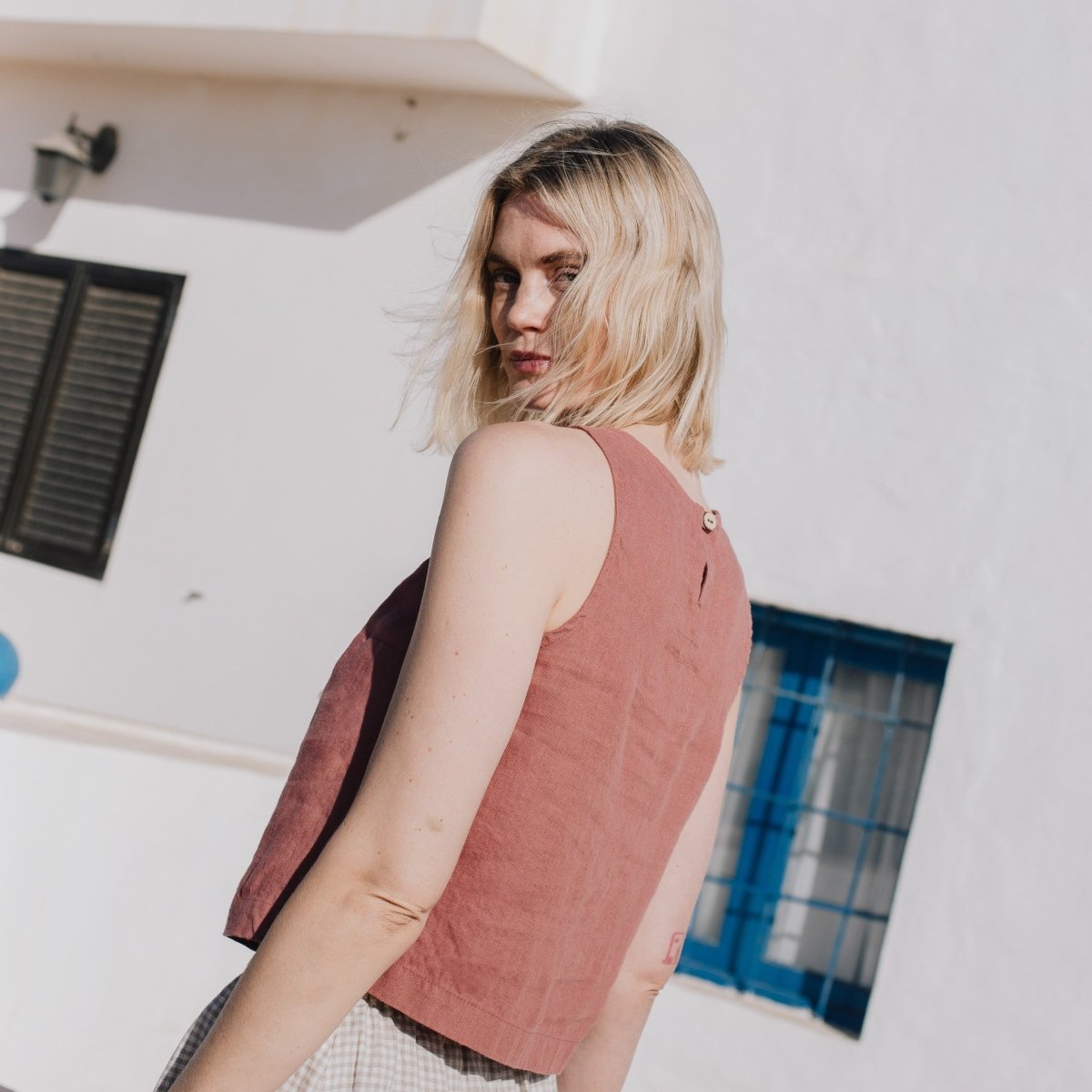 BAY cropped linen top - notPERFECTLINEN EU