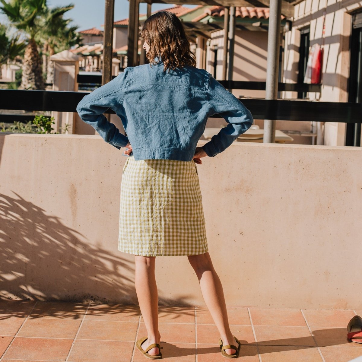 CALICO cropped linen jacket - notPERFECTLINEN EU