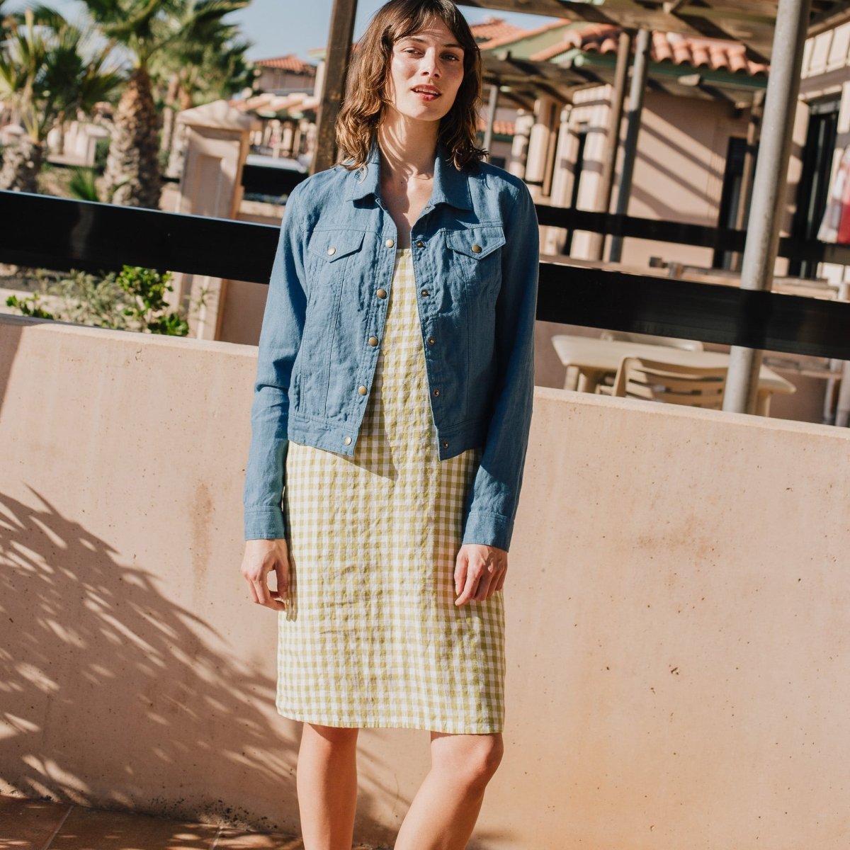 CALICO cropped linen jacket - notPERFECTLINEN EU