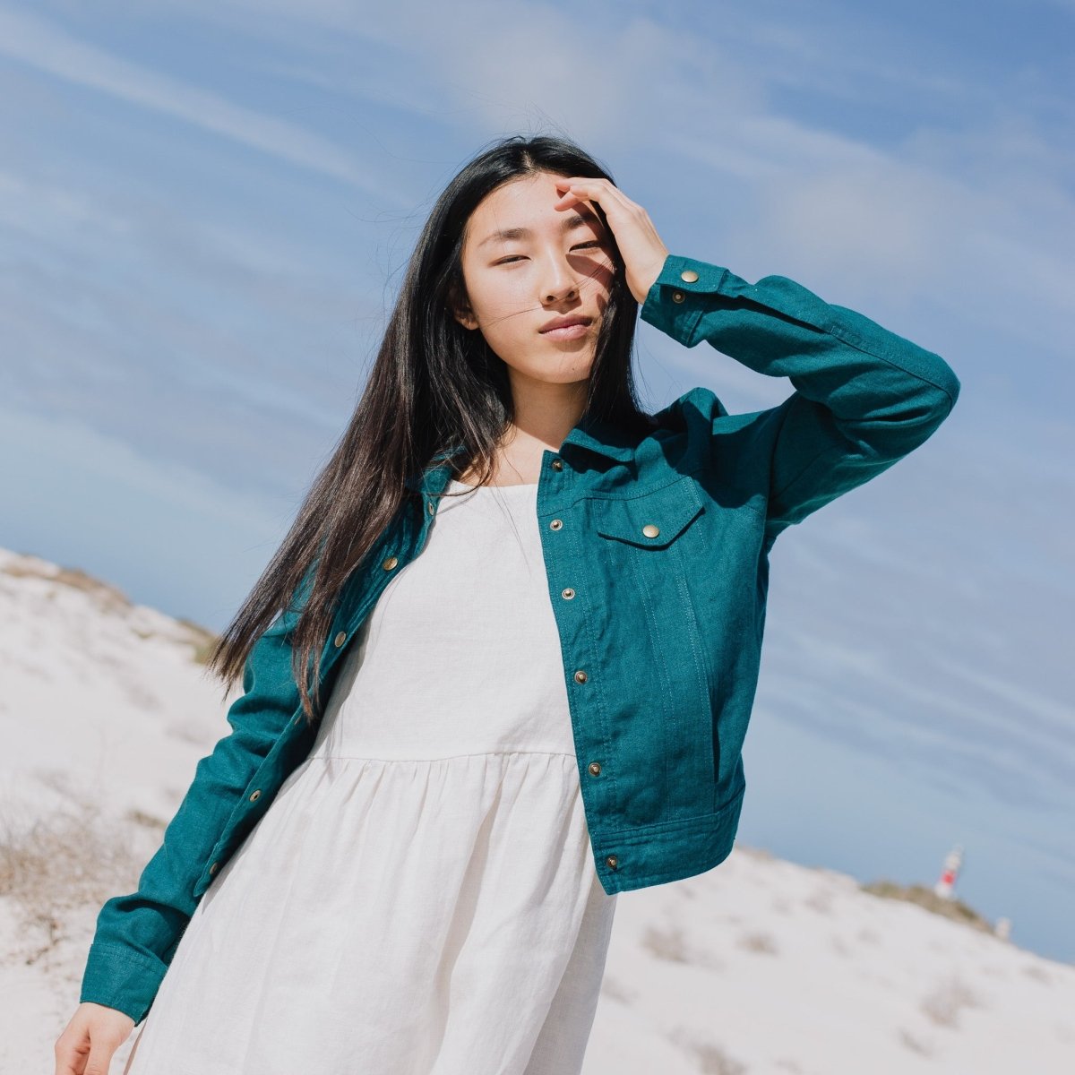 CALICO cropped linen jacket - notPERFECTLINEN EU