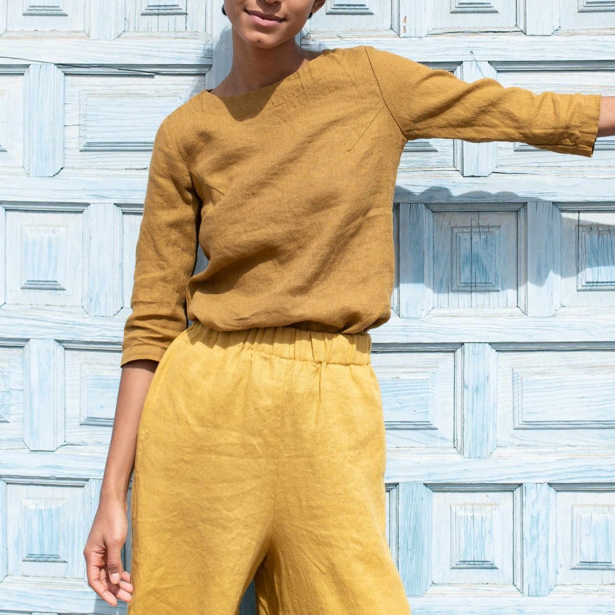 DAVOS fitted linen top - notPERFECTLINEN EU